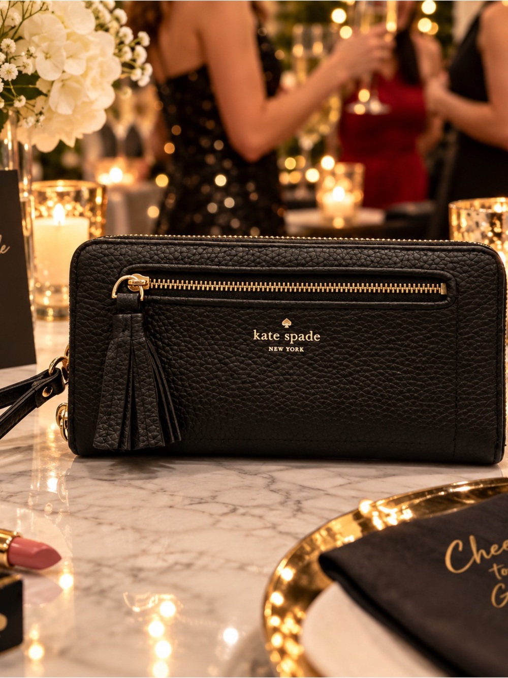 🖤 Kate Spade Black Pebbled Leather Wallet